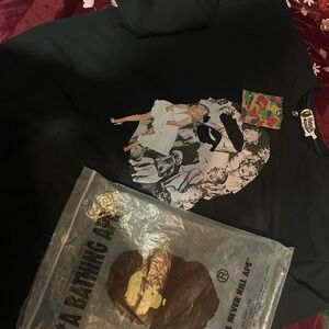 Bape Black Graphic Crewneck Sweater